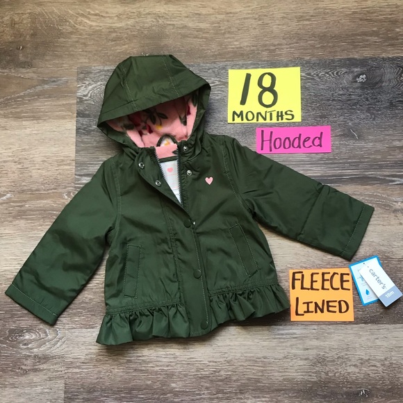 Carter's Other - NWT Carter’s 18M Girls Fleece Lined Rain Jacket